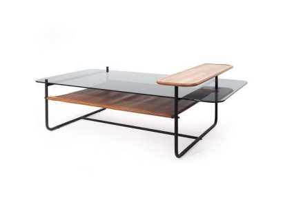 Stylish Coffee table with Glass Top Brown Color Modern Furniture for Living room